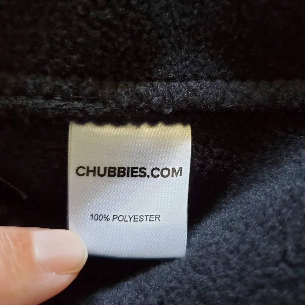 Chubbies Black Half Zip Sherpa Pullover. Size XL